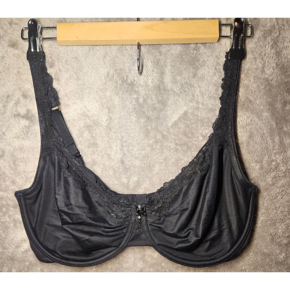 Soma Bra Womens 34DD Black Embraceable Unlined Lace Trim Underwire NT36